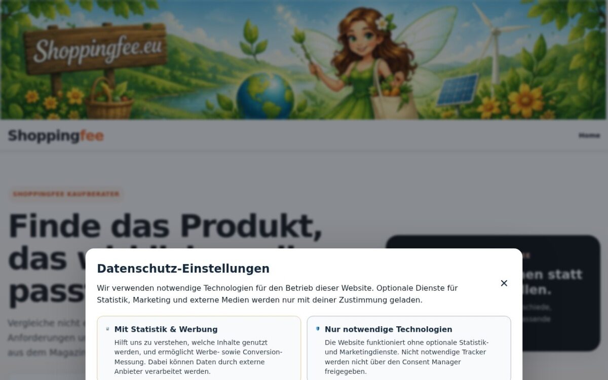 Website zum Thema Produktempfehlungen & Kaufberatung