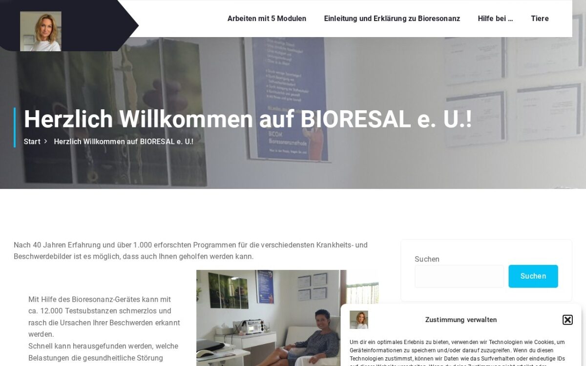 Screenshot von bioresal.at