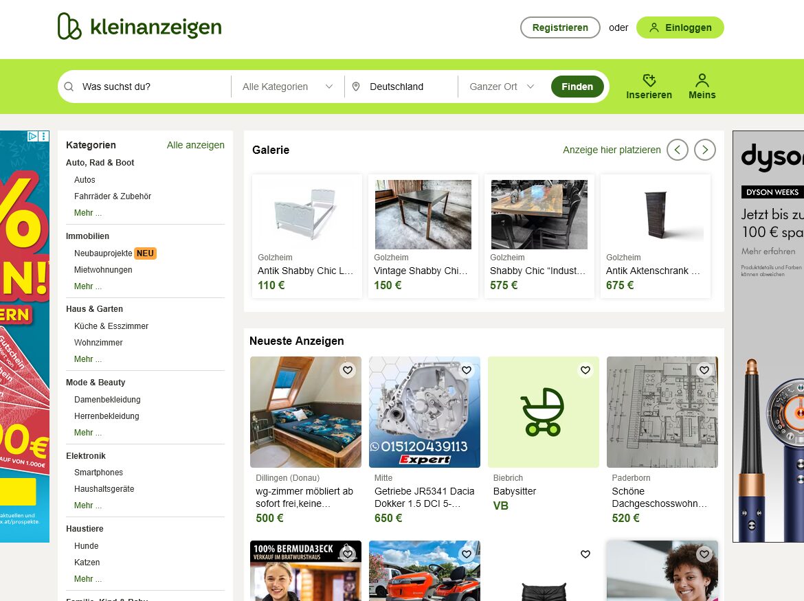 Kleinanzeigen – Deutschlands großer Online-Kleinanzeigenmarkt