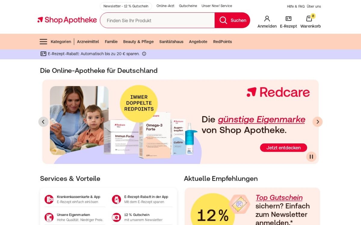 Shop Apotheke – Medikamente, E-Rezepte & Gesundheitsprodukte