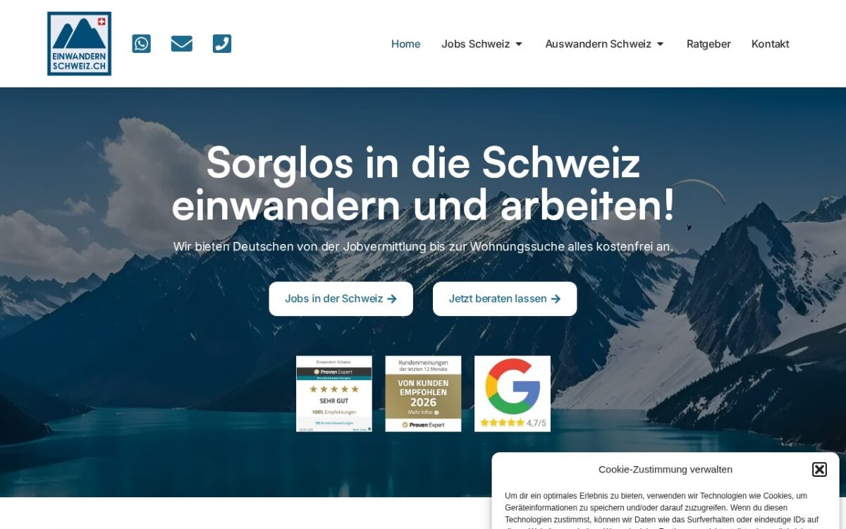 Einwandern Schweiz – Jobvermittlung, Relocation & Auswanderungsberatung