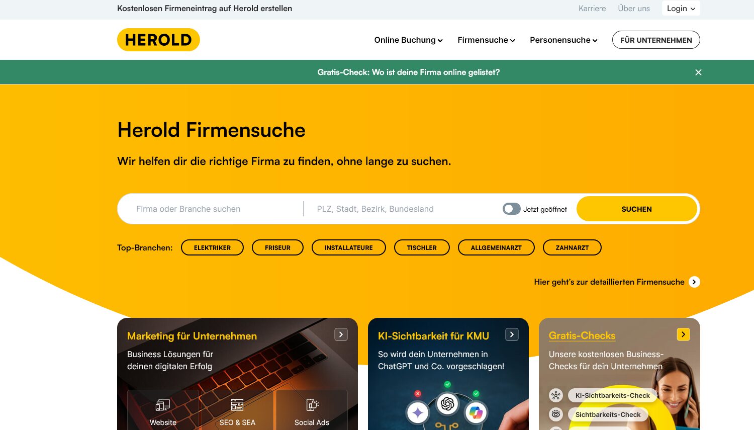 Herold – Firmensuche, Branchenverzeichnis & Telefonbuch für Österreich