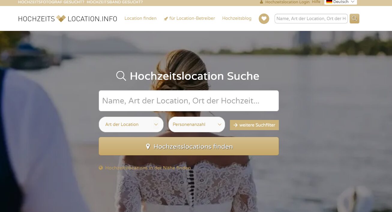 Website zum Thema Hochzeit