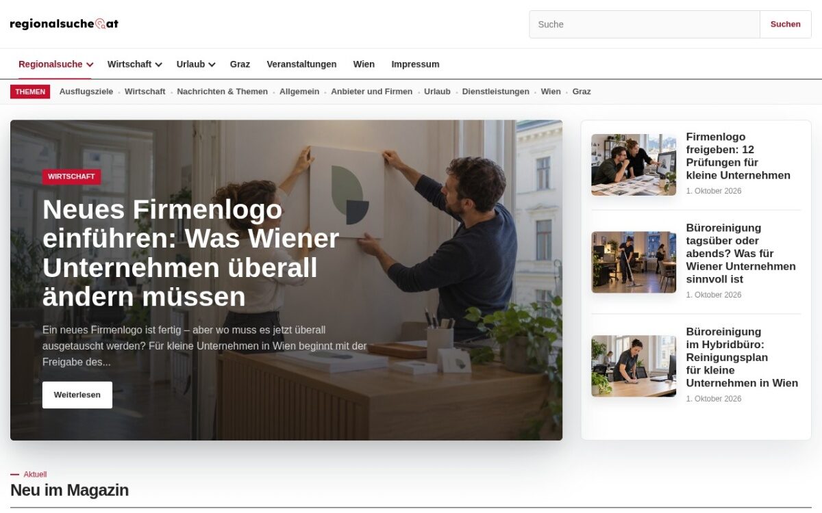 Regionalsuche.at – Österreich-Portal für Regionen, Ausflüge & lokale Themen