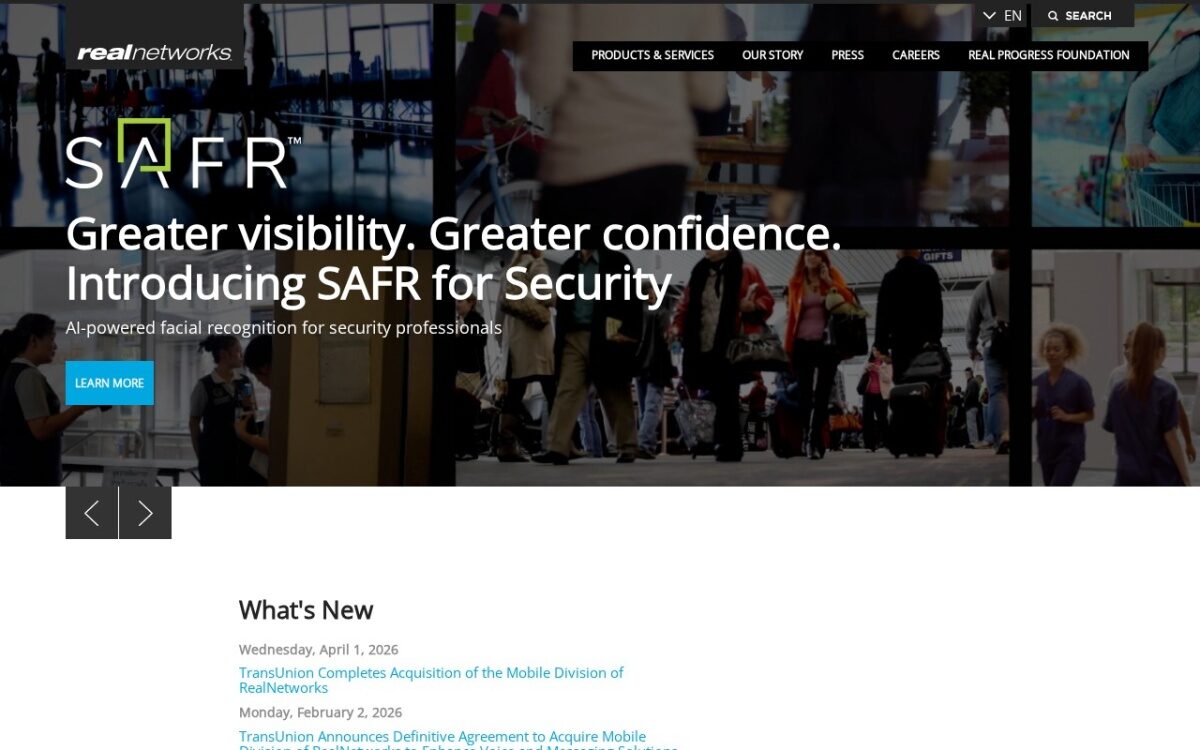 RealNetworks – AI, Computer Vision & Digital Media Technology