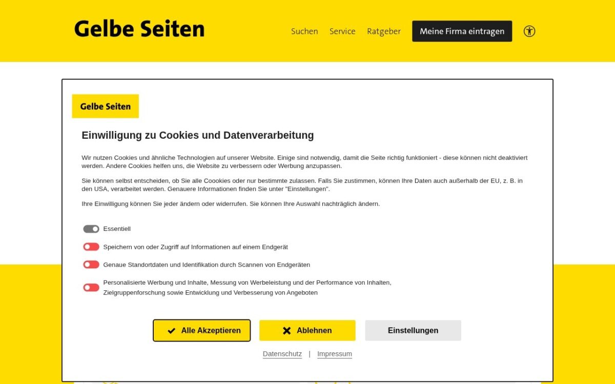 Gelbe Seiten – Branchenbuch & Firmensuche für Deutschland