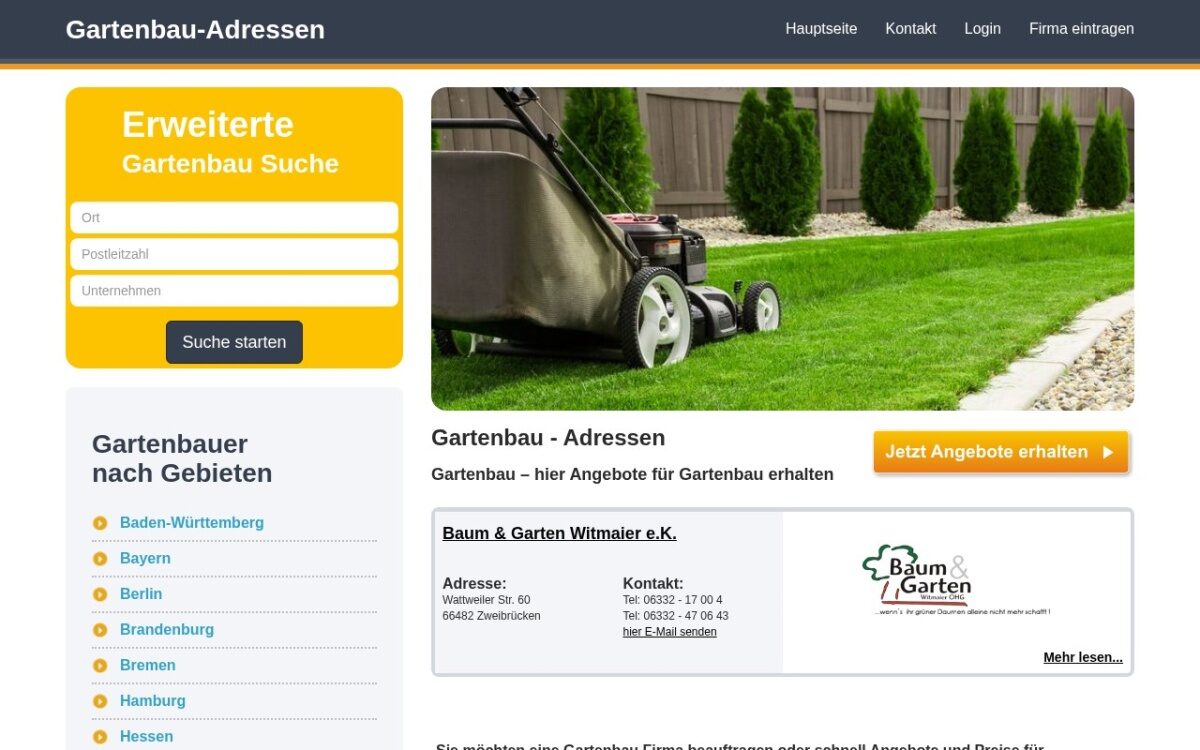Gartenbau-Adressen – Gartenbauer & Landschaftsbauer in Deutschland