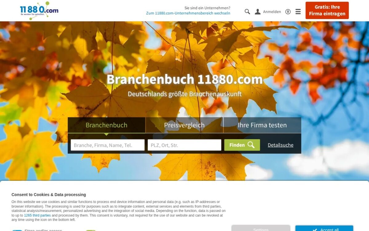 11880.com – Branchenbuch & lokale Dienstleister in Deutschland