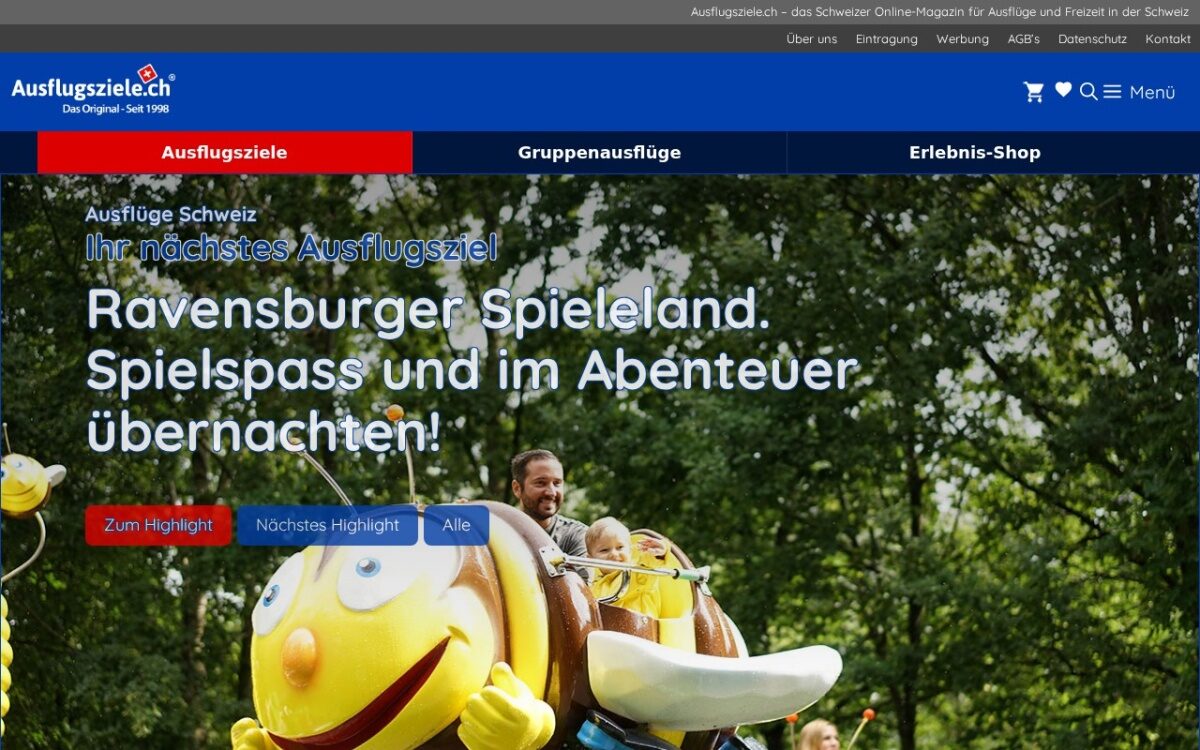 Ausflugsziele.ch – Ausflüge, Freizeit & Erlebnisse in der Schweiz