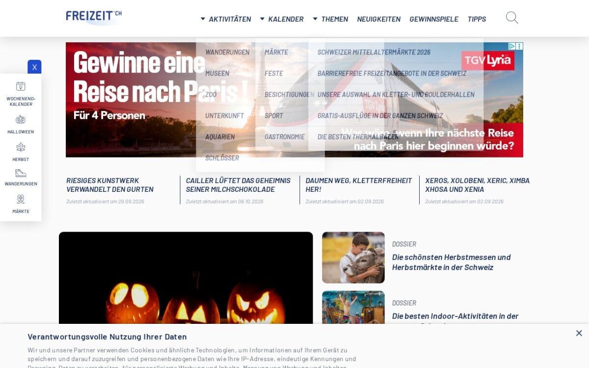 Freizeit.ch – Ausflüge, Erlebnisse & Freizeitideen in der Schweiz