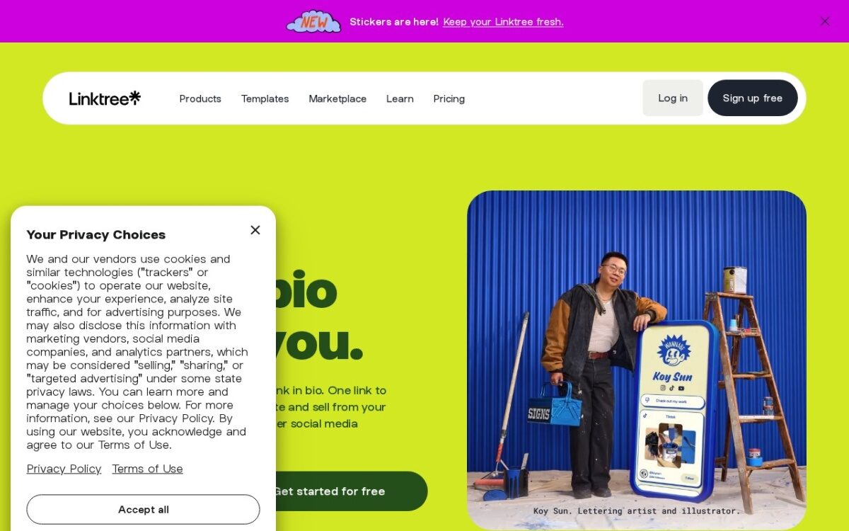 Website about Link-in-Bio & Profilee Pages