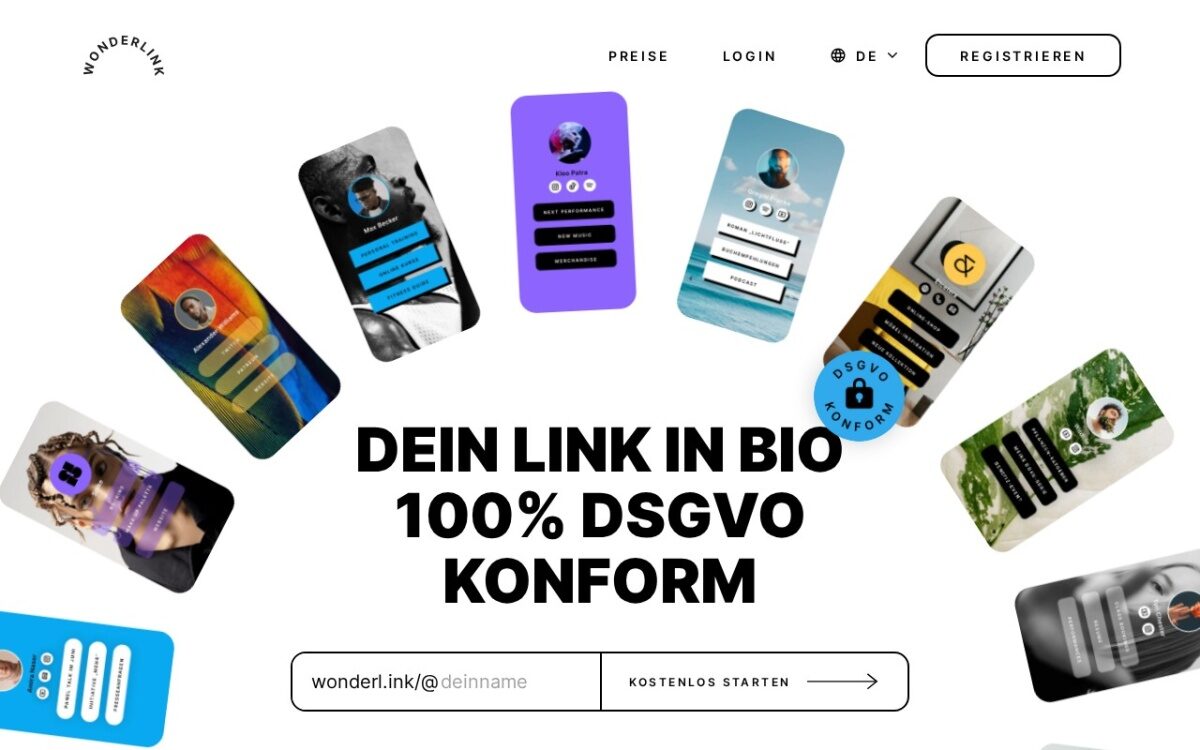Website zum Thema Link-in-Bio & Profilseiten