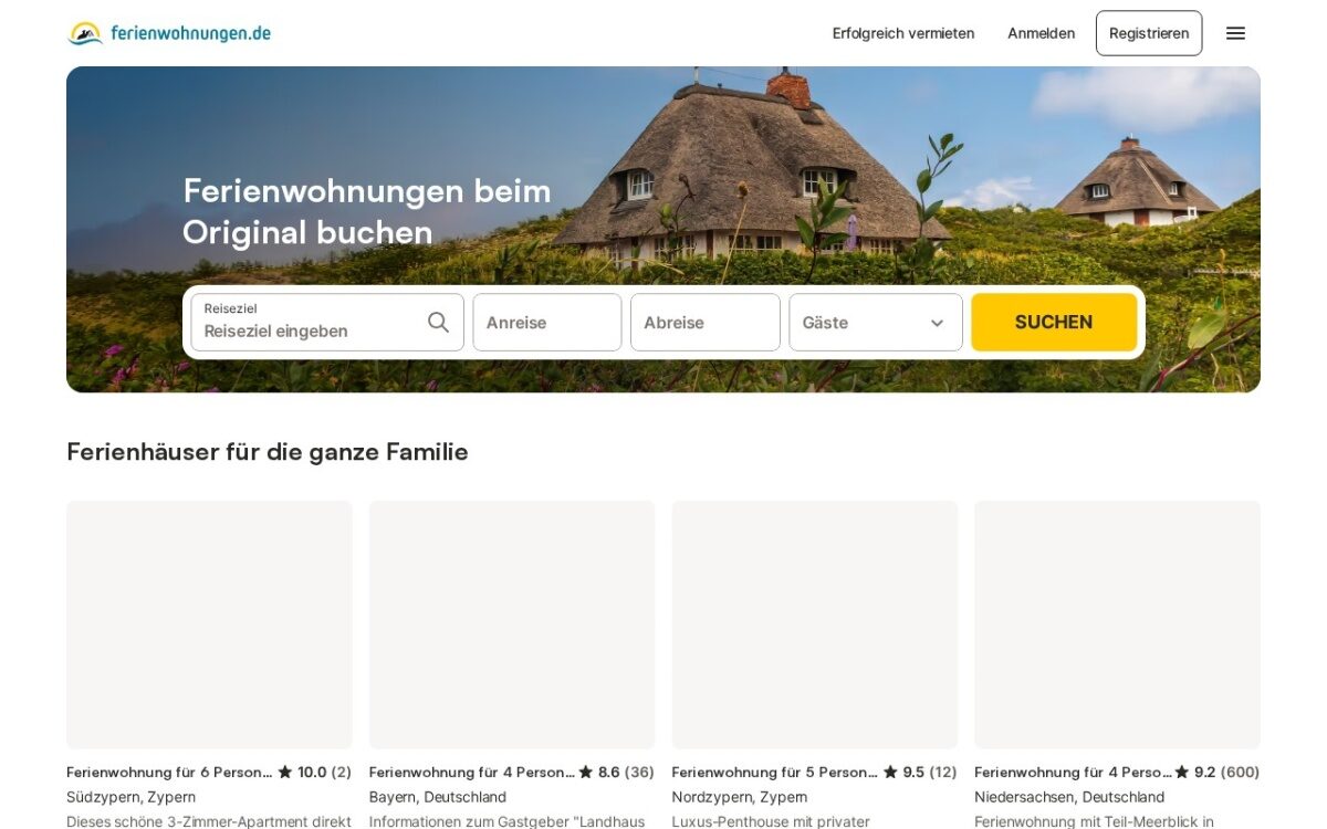 ferienwohnungen.de – Ferienwohnungen & Ferienhäuser finden