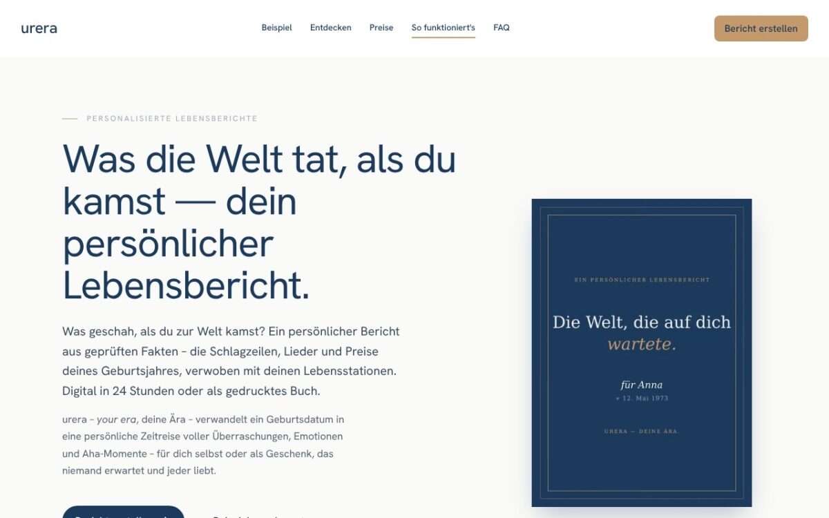 Website zum Thema Personalisierte Geschenke
