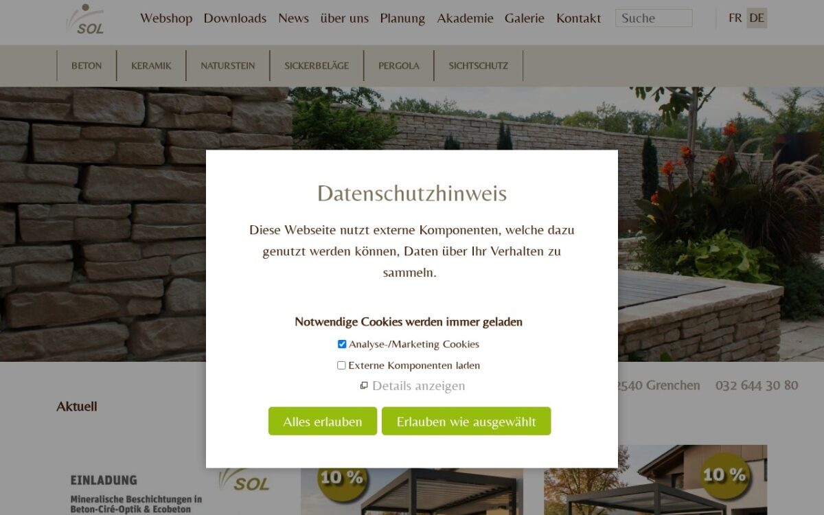 Website zum Thema Gartenbau & Landschaftsbau