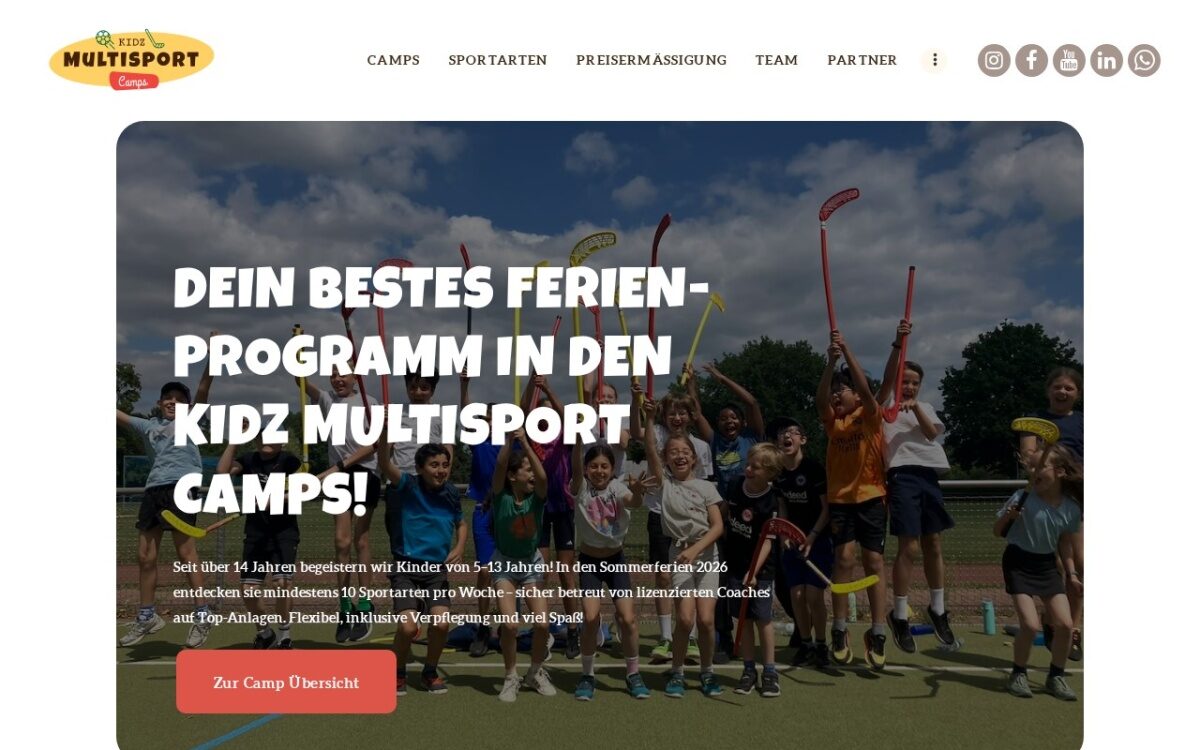 Website zum Thema Ferienbetreuung & Feriencamps