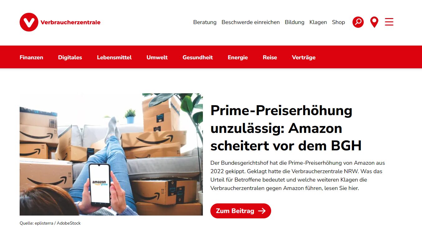 Website zum Thema Verbraucherschutz & Verbraucherberatung