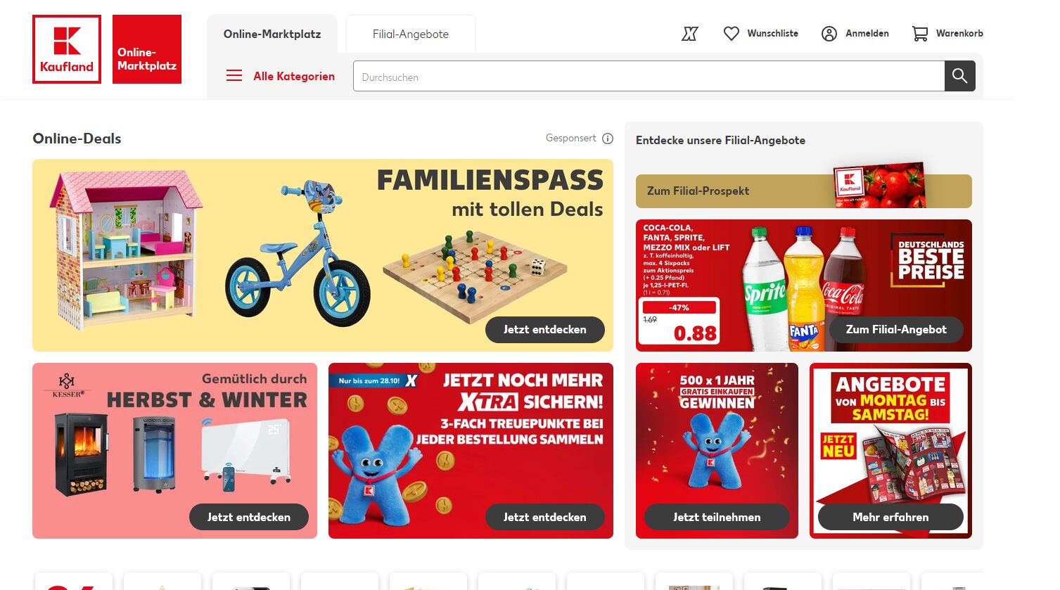 Website zum Thema Onlineshops & Marktplätze