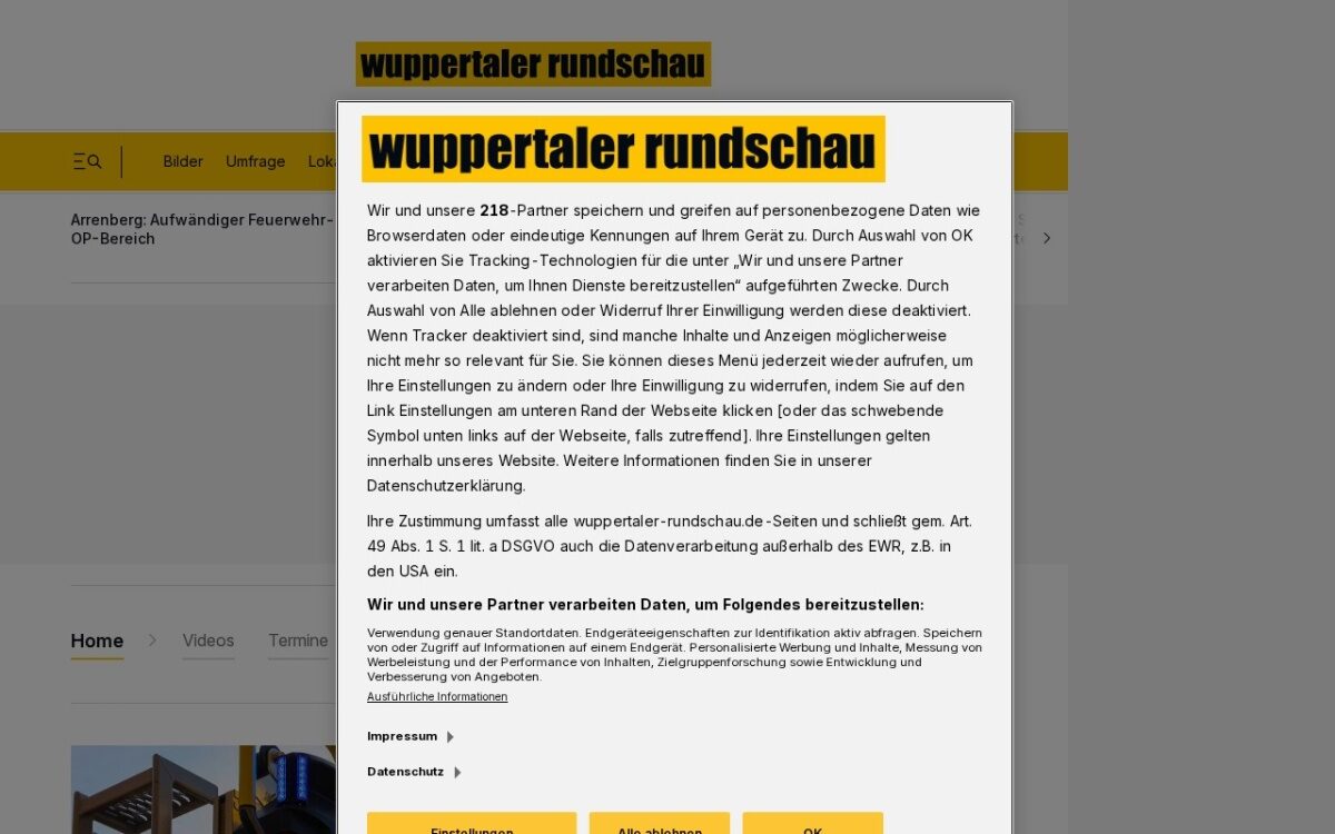 Website zum Thema Nachrichtenportale