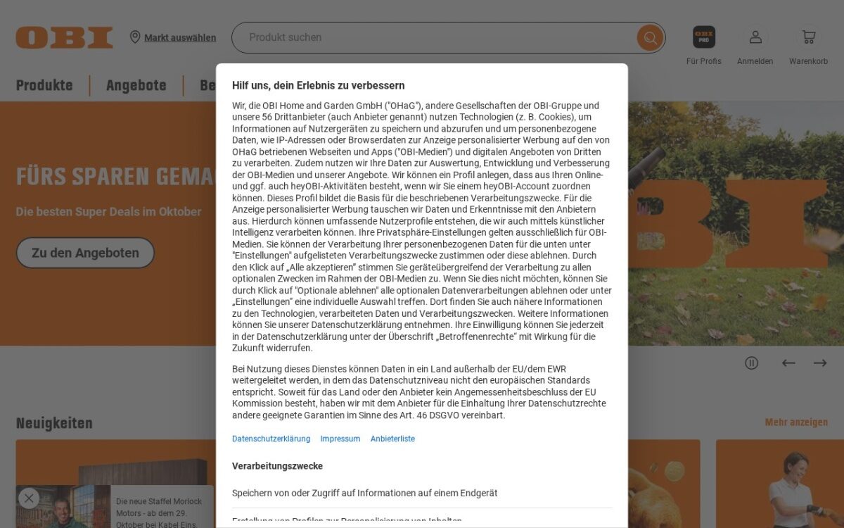 Website zum Thema Bauen & Renovieren
