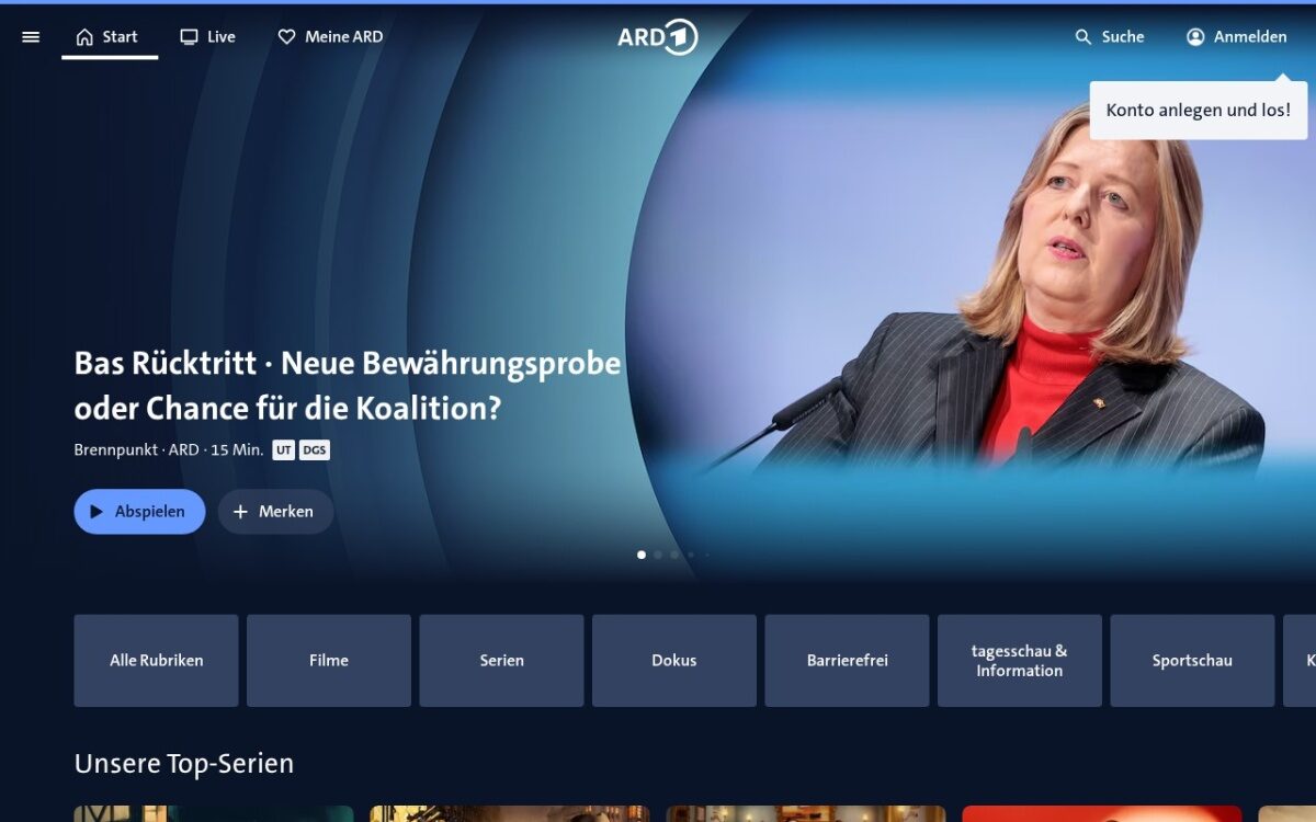 Website zum Thema Serien & Streaming