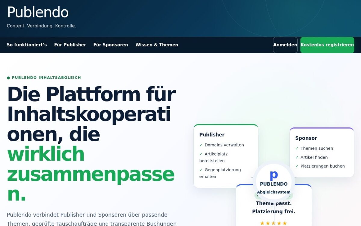 Website zum Thema Business & Finanzen