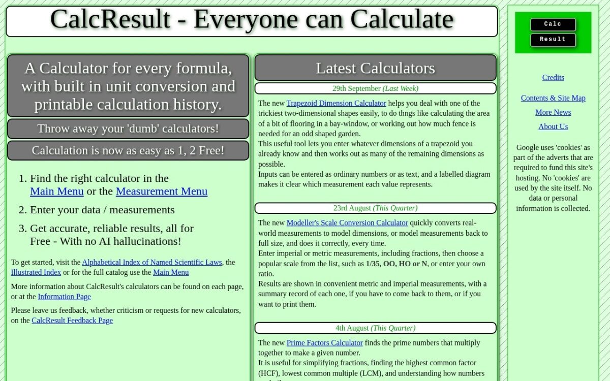 CalcResult – Calculators, Converters & Online Tools