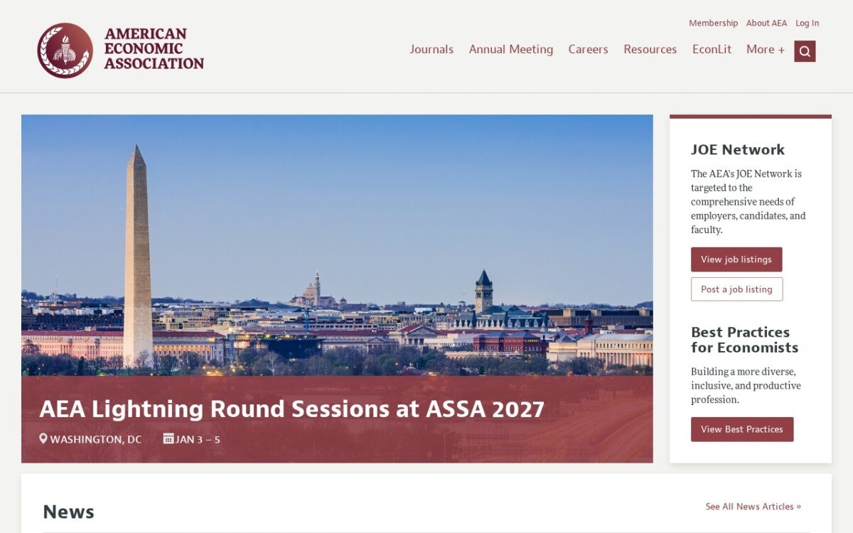 American Economic Association – Economics Research & Resources