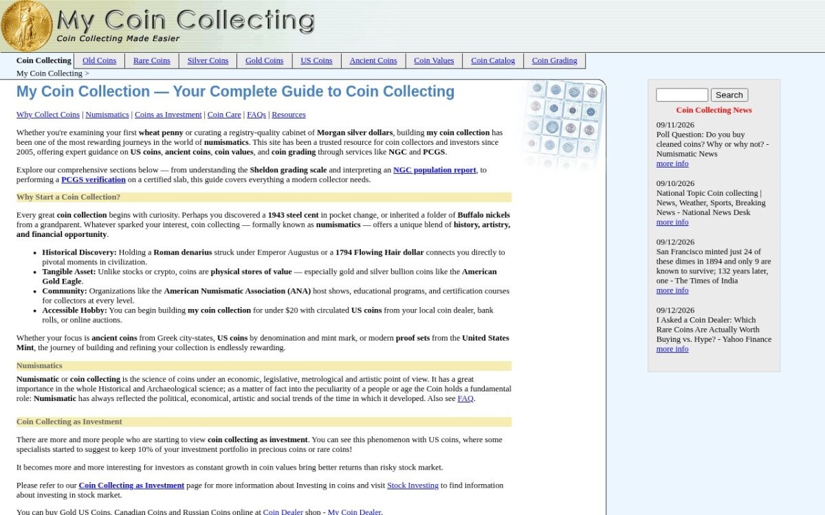 My Coin Collection – Guide to Coin Collecting & Numismatics
