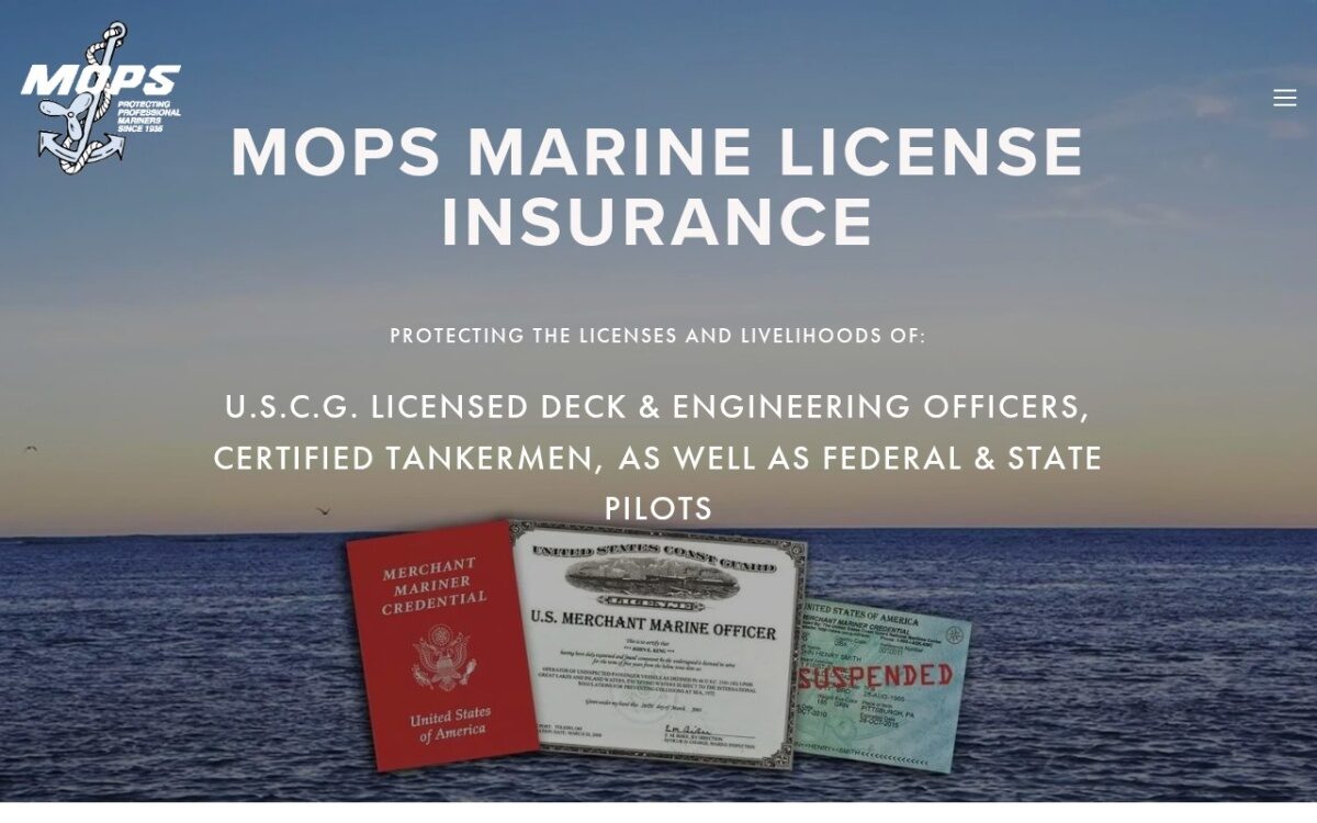 MOPS – Marine License Insurance for Professional Mariners