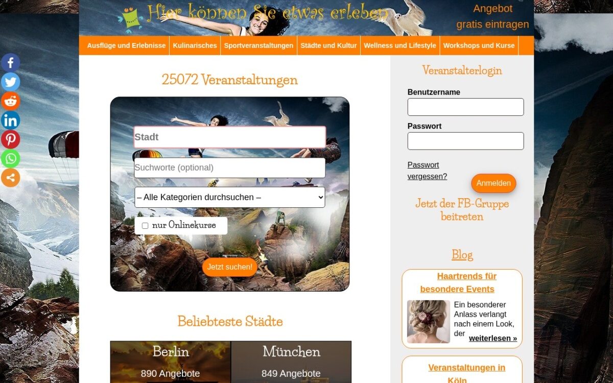 Veranstaltungen Regional – Events, Kurse & Freizeitangebote