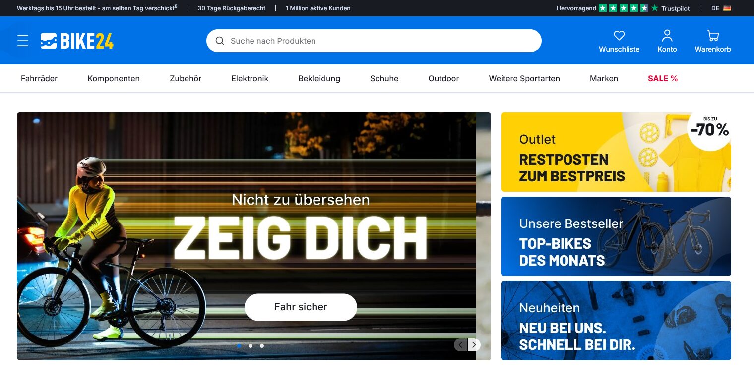 BIKE24 – Fahrräder, E-Bikes, Fahrradteile & Zubehör