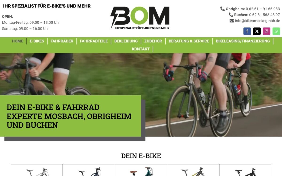 Bikeomania – Fahrräder, E-Bikes & Fahrradservice