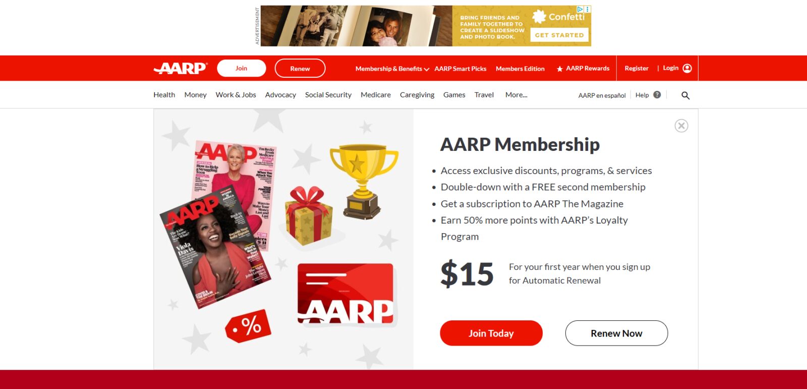 Website about AARP is a U.S. nonprofit organization serving adults age 50