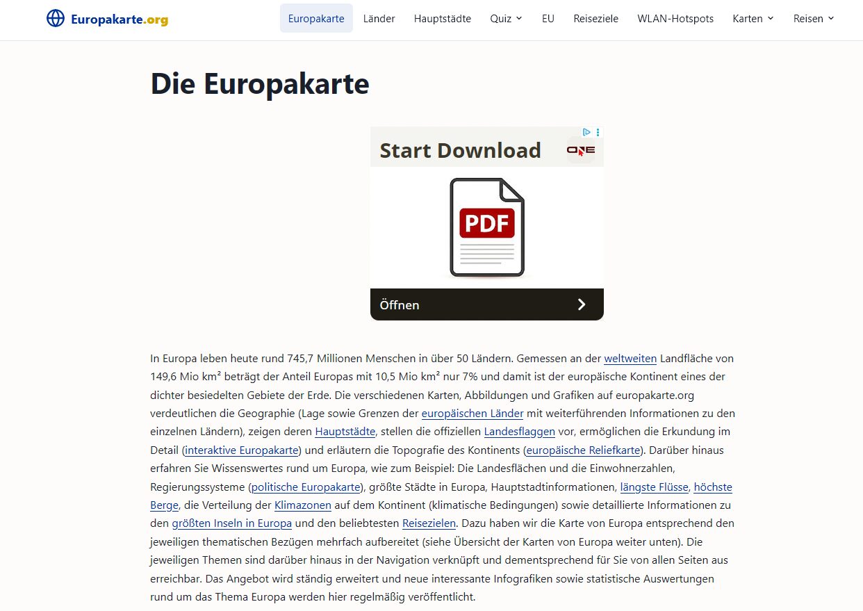 Europakarte.org – Karten, Länder & Geografie Europas