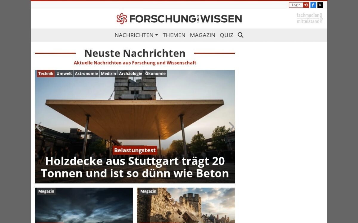 Forschung und Wissen – Nachrichten aus Wissenschaft und Forschung